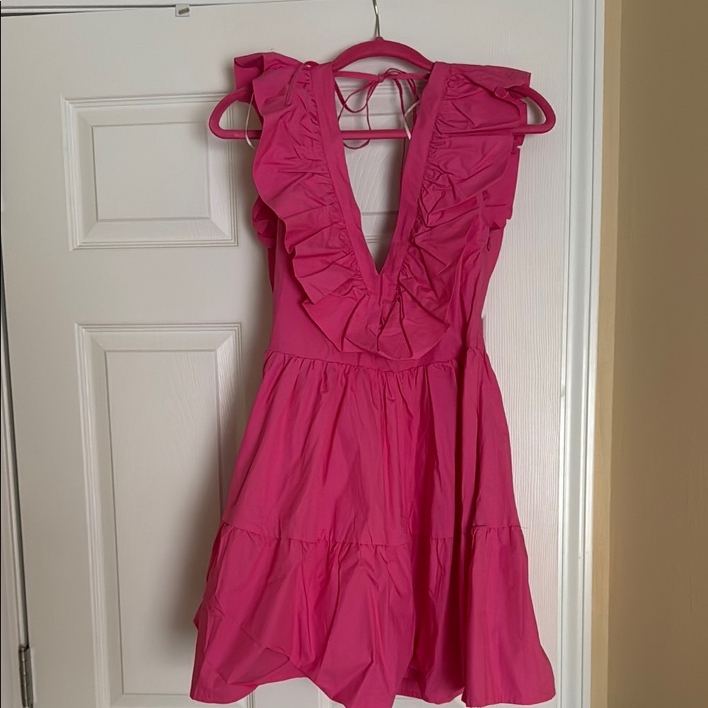 Elegant Pink Ruffle Dress